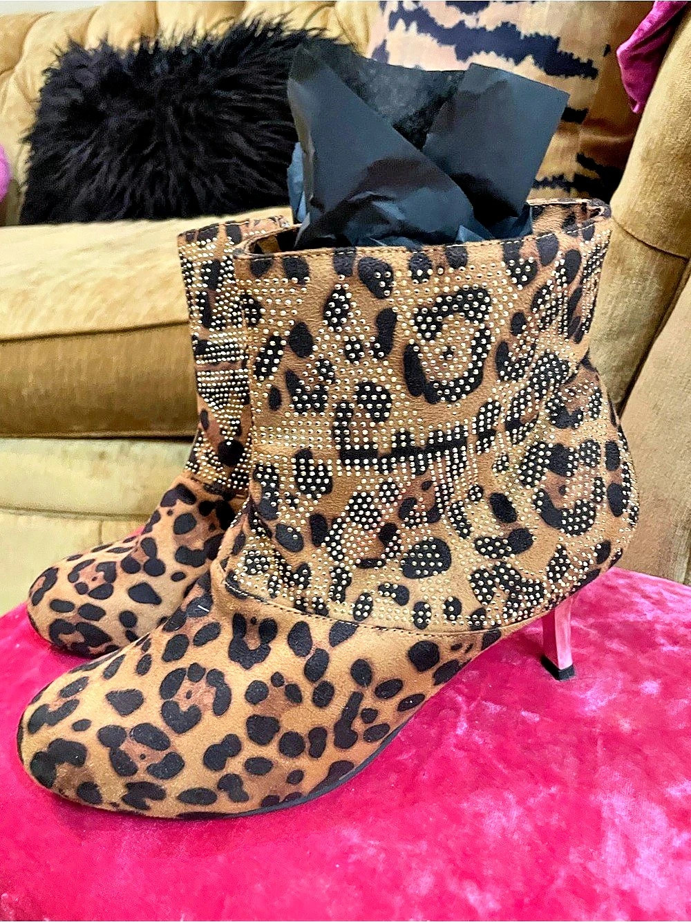 Women's Animal Print Heeled Boots Joan Boyce boots